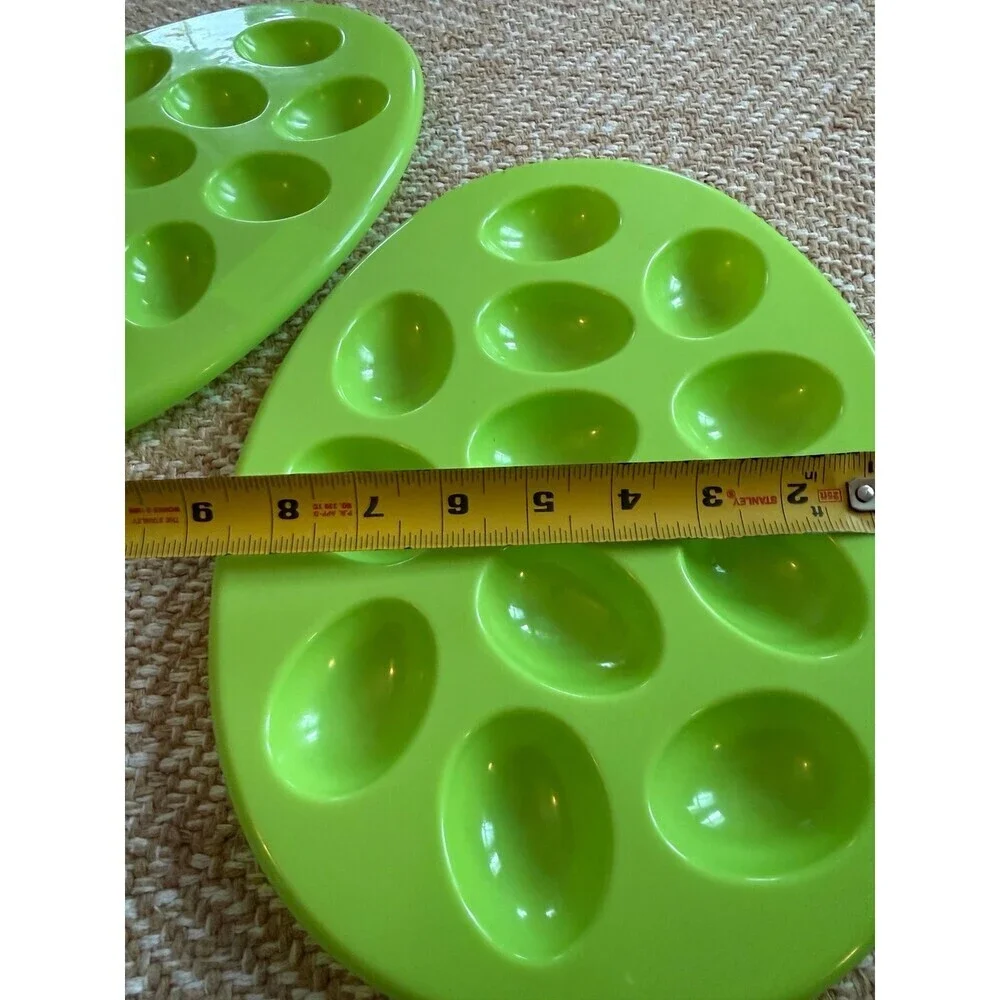 Set of 2 Green Deviled Egg Trays